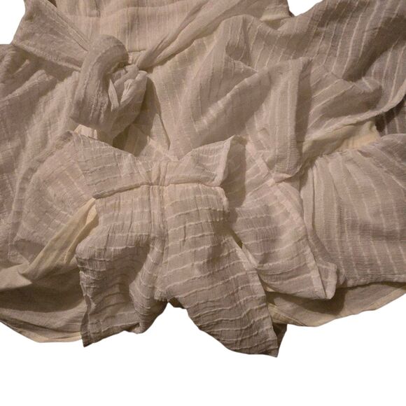 Y2K Selfie Leslie White Romper Size S Fairy Isle Festival Shorts 90's VTG - Picture 6 of 9